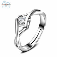 Heart Shape Adjustable Ring For Women - sparklingselections