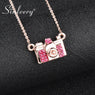 New Lovely Pink Cubic Zircon Camera Shaped Necklace Pendants