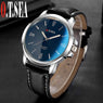 Faux Leather Blue Ray Military Sports Quartz Wrist Watch