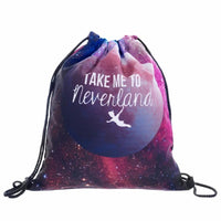 Unisex New Stylish 3D Printing Take Me to Neverland Letter Mini Backpack Softback Fashion Men Women Handabs - sparklingselections