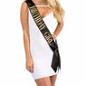 New Black White Gold Birthday Girl Satin Ribbon