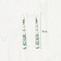 Vintage Blue Stone Bar Dangle Earring for Women