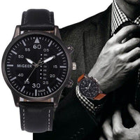 New Men Leather stylish analog wrist watch - sparklingselections