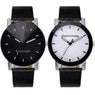 New Fashion Women Stainless Steel Dial Leather Wrist Watch