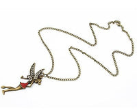 Vintage Wing Fairy Crystal Pendant Necklace for Women