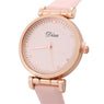 new Fashion Pink Female Leather Quartz Wrist Watch