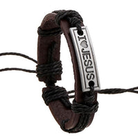 I Love Jesus Alloy Leather Charm Bracelets Adjustable Mixed  Woven Fine Leather Beautiful Bracelet Accessory For Women - sparklingselections