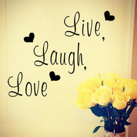 "Live laugh love" Inspirational Quote Wall Sticker Home Decoration PVC Wall Decal Stickers For Offices, Seminars, Rooms - sparklingselections