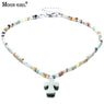 New Fashion Simple Design Amazonite Stone Pendant Necklace