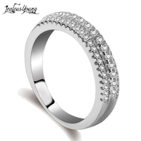 new Fashion Three Row crystal Zirconia Wedding Rings - sparklingselections
