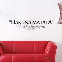 "Hakuna Matata it means No Worries" Inspiring Quotes Wall Decal - sparklingselections