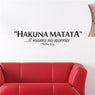 "Hakuna Matata it means No Worries" Inspiring Quotes Wall Decal