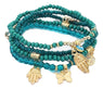 Butterfly Fatima Palm Eye Peace Sign Beads Stylish Bracelet