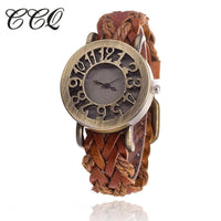 New Stylish Braided Leather Bracelet Watch - sparklingselections