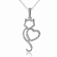 Lovers Cat Pendant Necklace for Women
