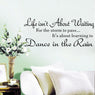 "Life is not About Waiting" Inspirational quotes Wall Sticker for Decoration