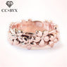 New Simple Flower shape Wedding Engagement Rose Gold Color Ring Size (7, 8)