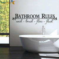 Bathroom Rules Creative Quote Wall Decal - sparklingselections