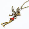 Vintage Wing Fairy Crystal Pendant Necklace for Women