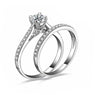 Crystal Charm Silver Engagement Rings For Women