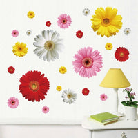 Removable PVC Decals Decorative Flowers Wall Stickers