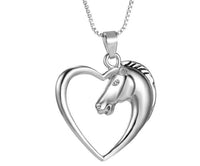 Hollow Horse in Heart Necklace Pendant Necklace for Women - sparklingselections