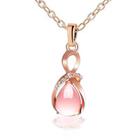 Water Drop Pink Pendants Necklace - sparklingselections