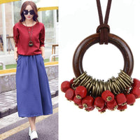 Wooden Beads collier Necklace For Women - sparklingselections