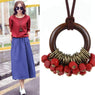 Wooden Beads collier Necklace For Women
