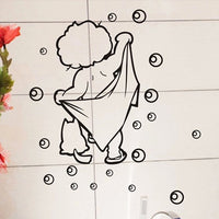 Home Decor Bathroom Lovely Removable Black Art Stickers