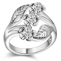 Silver Plated Leaf Ring For Women - sparklingselections