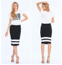 new Black and White Striped Pencil Skirts size sml