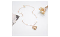 Terreau Kathy Real Shooting Gold Plated Hollow Heart-Shaped Pendant Necklace - sparklingselections