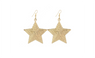 Gold Plated Dangle Long Big Stars Women Earrings With Holes