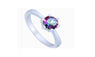 Silver Color Gradient Purple Crystal Cubic Zirconia Ring (6,7,8)