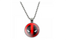 Deadpool Red and Black Glass Cabochon Pendant Necklace for Women