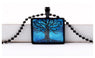 Square Glass Cabochon Necklace Tree of life Glass Pendant Necklace
