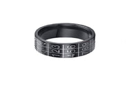 Black Arabic Numbers Stainless Steel Rings For Women - sparklingselections