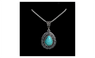 Fashion Turquoise Stone Waterdrop Pendant Chain Necklace for Women