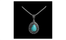 Classic Fashion Turquoise Stone Waterdrop Pendant  Chain Necklace for Womens