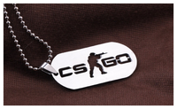 CS GO Stainless Steel Link Necklace with Star Ball Chain