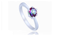 Silver Color Gradient Purple Crystal Cubic Zirconia Ring (6,7,8) - sparklingselections