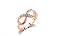 Rose Gold Plated Korean Design Rhinestone Crystal Ring