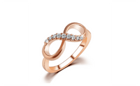 Rose Gold Plated Korean Design Rhinestone Crystal Ring (6,7,8) - sparklingselections