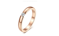 Titanium Steel Rhinestone Inlaid Wedding Rings For Women (7,8)