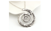 Hollow Spiral Wibbly Wobbly Timey Wimey English Letter Pendant Necklace - sparklingselections