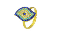 White Blue Rhinestone Eye Shape Ring For Women (8) - sparklingselections