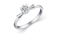 Romantic Fashion Silver Plated Flower Ring for Women(Size-6) - sparklingselections