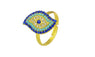 White Blue Rhinestone Eye Shape Ring For Women (8)