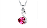Fashion Crystal Peach Heart Necklace Swan Pendant Necklace For Women